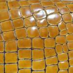 Χειροποίητο Δερμάτινο Γυναικείο Πορτοφόλι Κίτρινο Κροκοδειλέ