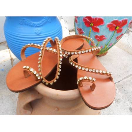 Χειροποίητο Δερμάτινο Γυναικείο Σανδάλι