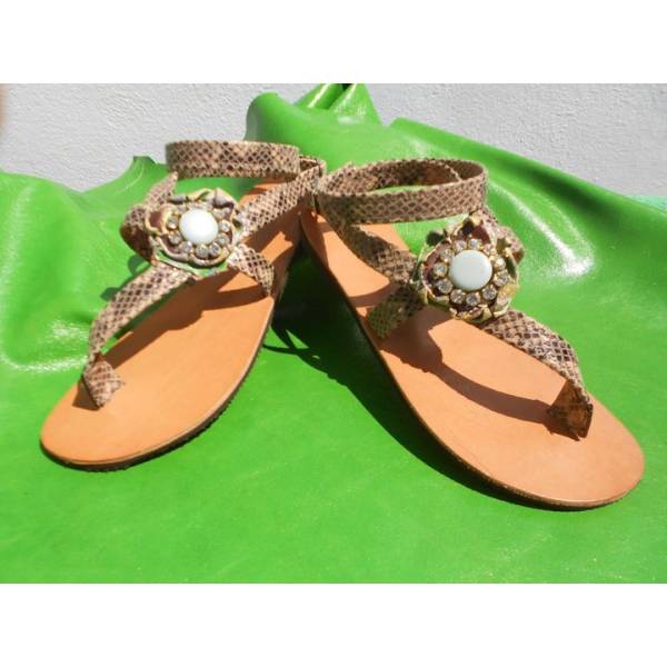 Χειροποίητο Δερμάτινο Γυναικείο Σανδάλι