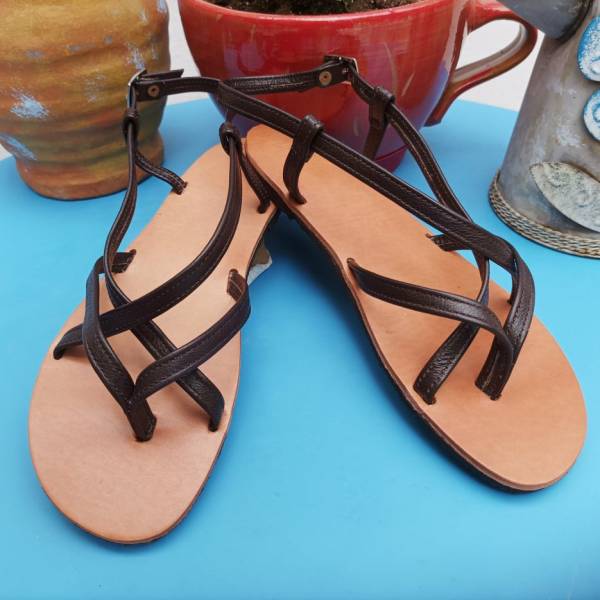 Χειροποίητο Δερμάτινο Γυναικείο Σανδάλι